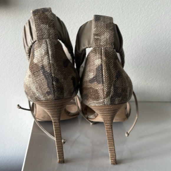 AUTHENTIC MANOLO BLAHNIK HEEL 37.5 Canvas lace up ankle - Picture 2 of 5